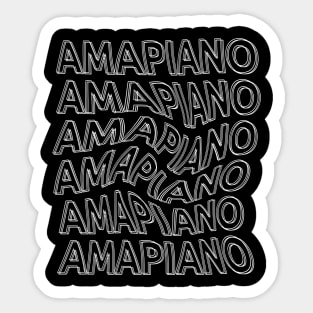 Amapiano Swirl Vibes White Sticker